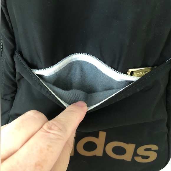 Adidas Mini Backpack Unisex Black/Gold - Picture 4 of 11